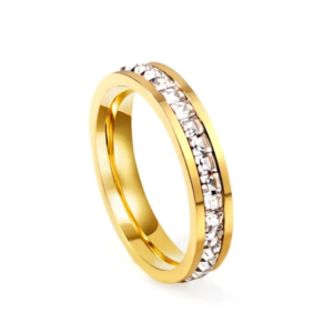 White Zircon Stainless Steel Ring