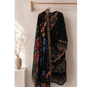 Luxury Lawn Embroidered Shirt with Lace